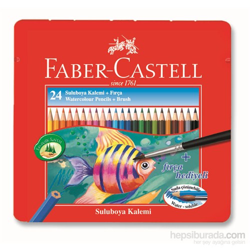 Faber-Castell Metal Kutu Aquarel Boya Kalemi 24 Renk (5170115930)