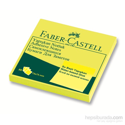 Faber-Castell Yapışkan Notluk 75x75mm Fosforlu Sarı (5089565434)