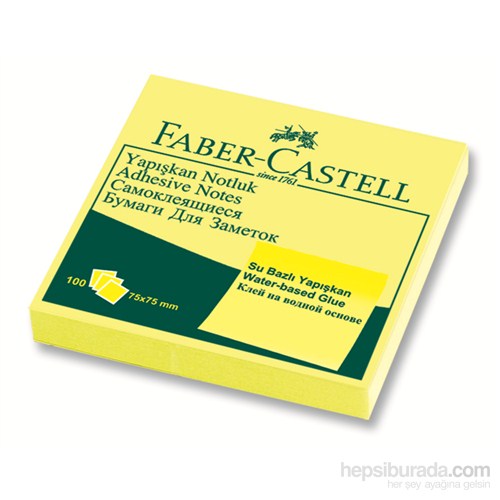 Faber-Castell Yapışkan Notluk 75x75mm Sarı (5089565401)