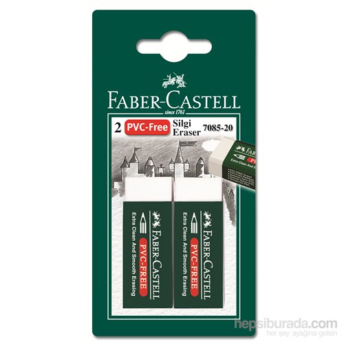 Faber-Castell 2 Plastik Silgi 7085/20 - Beyaz (5500188520)