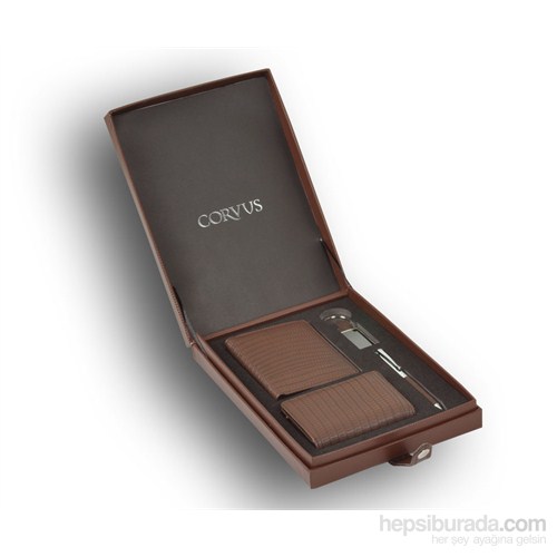 Corvus CV05 Gift Serisi Hediye Seti (Anahtarlık, Cüzdan, Kartvizitlik, Tükenmez Kalem)