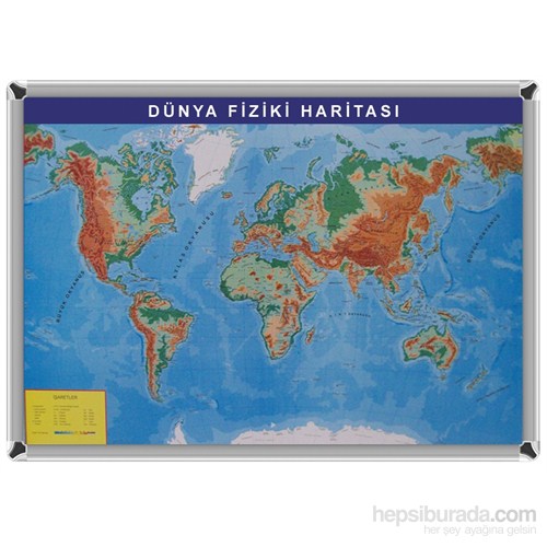 Akyazı 70x100 Dünya Fiziki Harita