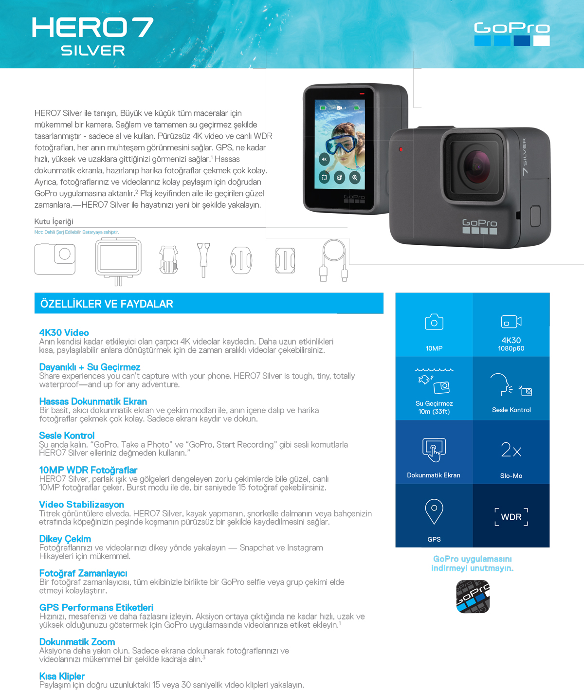GoPro Hero 7 Silver Aksiyon Kamerası Fiyatı - Taksit Seçenekleri