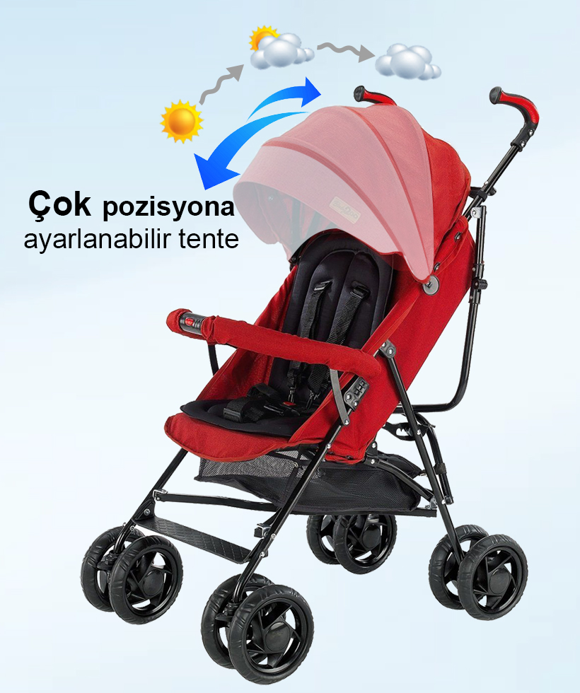 Baby2go 2012 Eko Baston Bebek Arabası Kırmızı Fiyatı