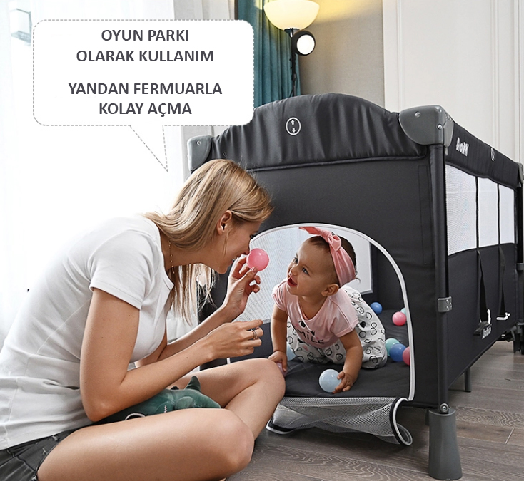 Yoyko Exclusive Comfort 8 in 1 Park Yatak Oyun Parkı Koyu Fiyatı