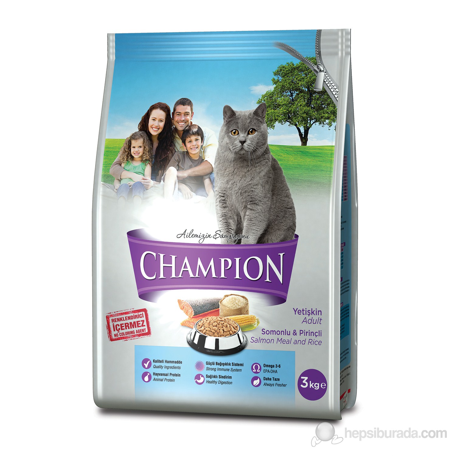 Champion Somonlu ve Pirinçli Kedi Maması 3 Kg