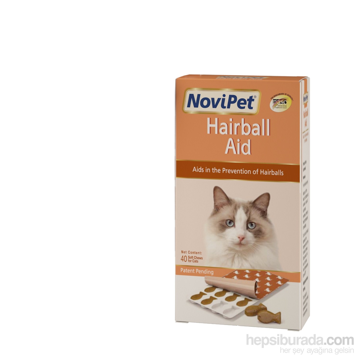 NoviPet Kediler İçin Hairball Aid Ödül Tabletleri 40 Tb