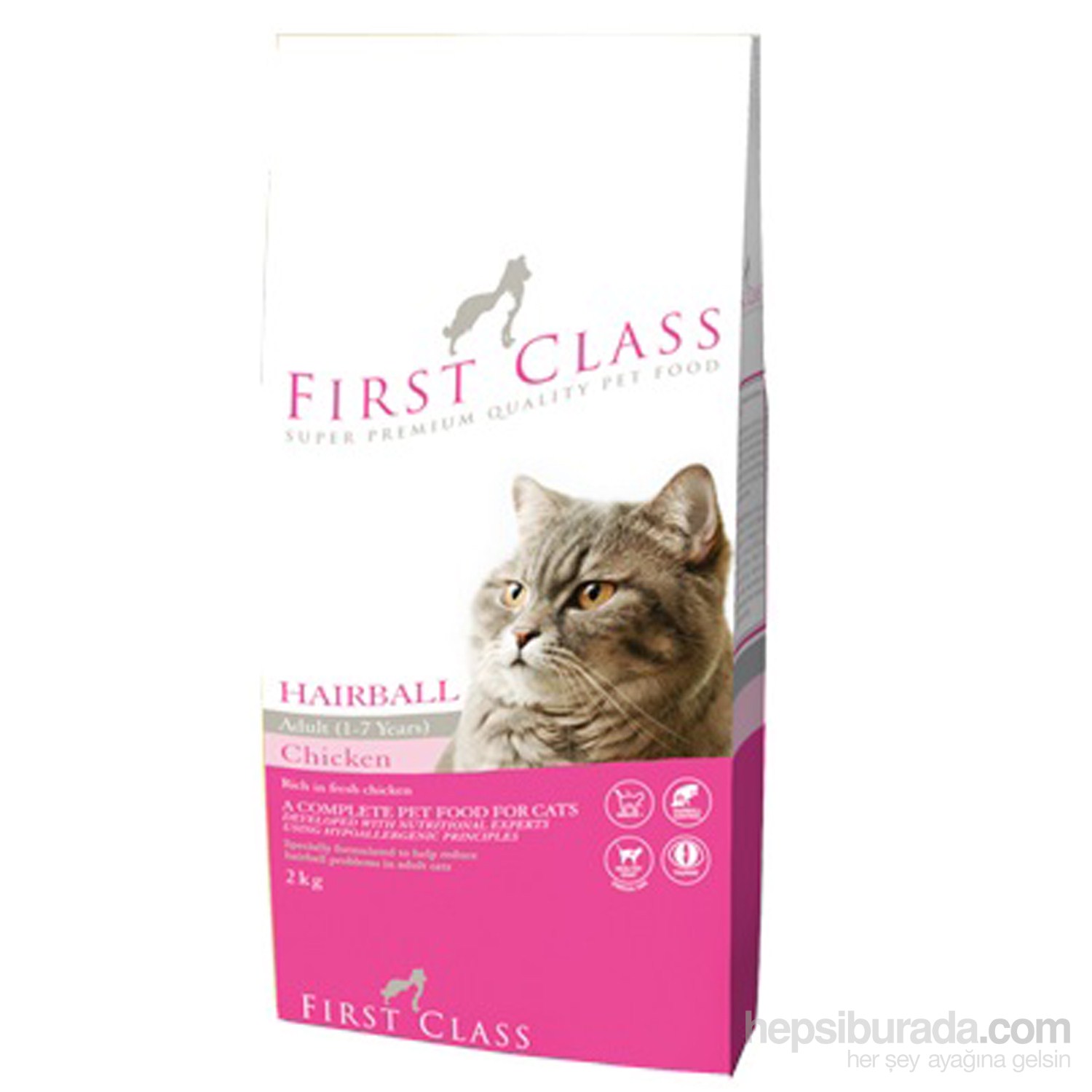 FirstClass Hairbal Tüy Yumağı İçin Tavuklu Kedi Maması 2 Kg