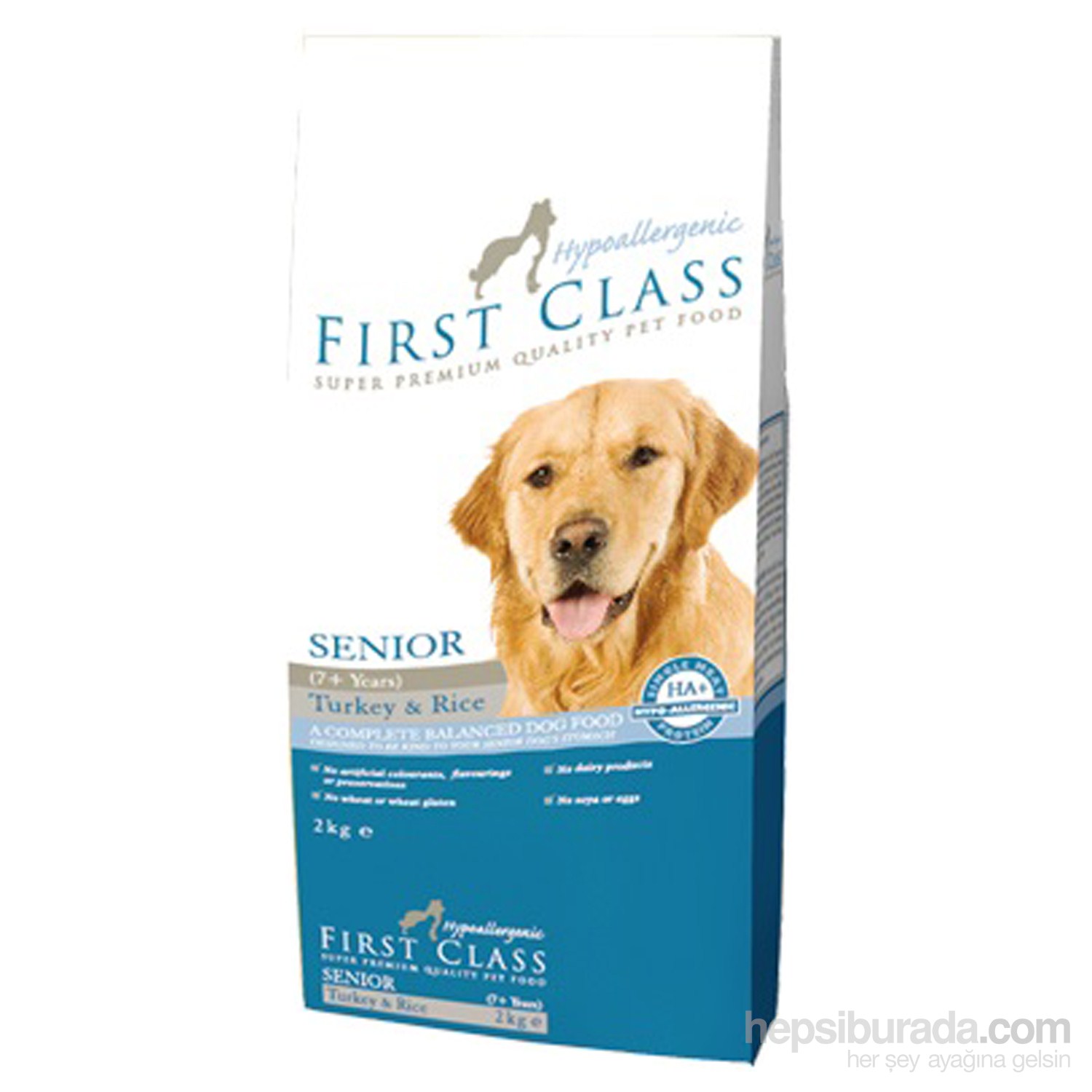 First Class Hypoallergenic Hindili ve Pirinçli +7 (Senior) Köpek Maması 2 Kg