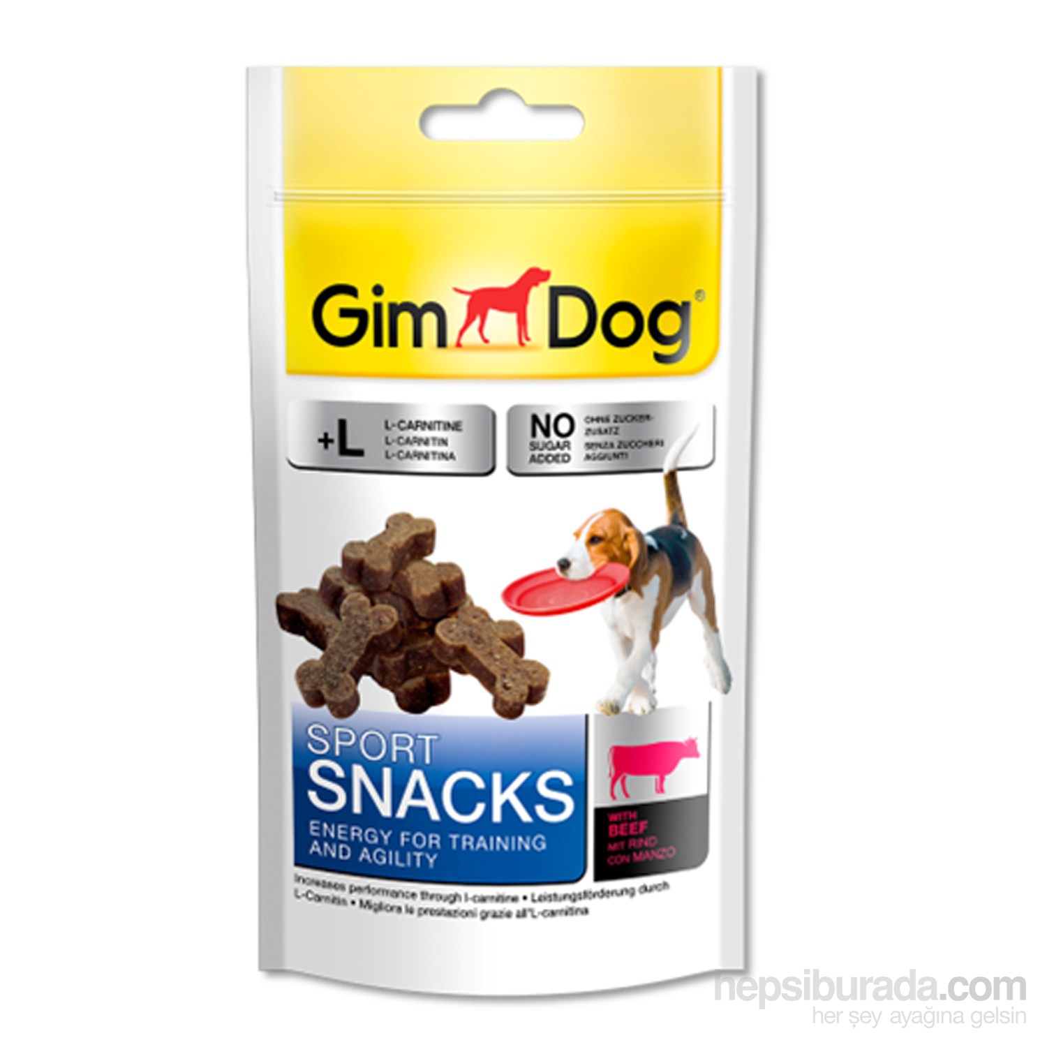 Gimdog Sportsnacks Beef - Sığır Etli Köpek Ödül Tableti 60 gr