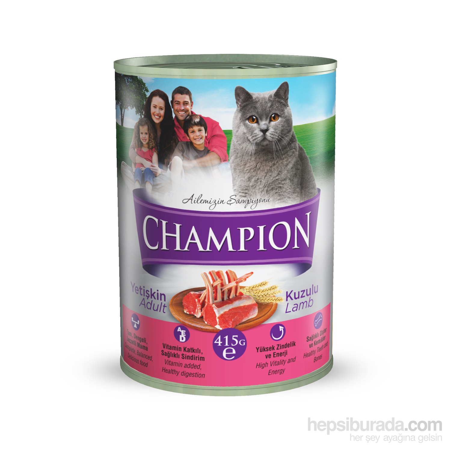 Champion Kuzu Etli Yaş Kedi Maması 415 gr