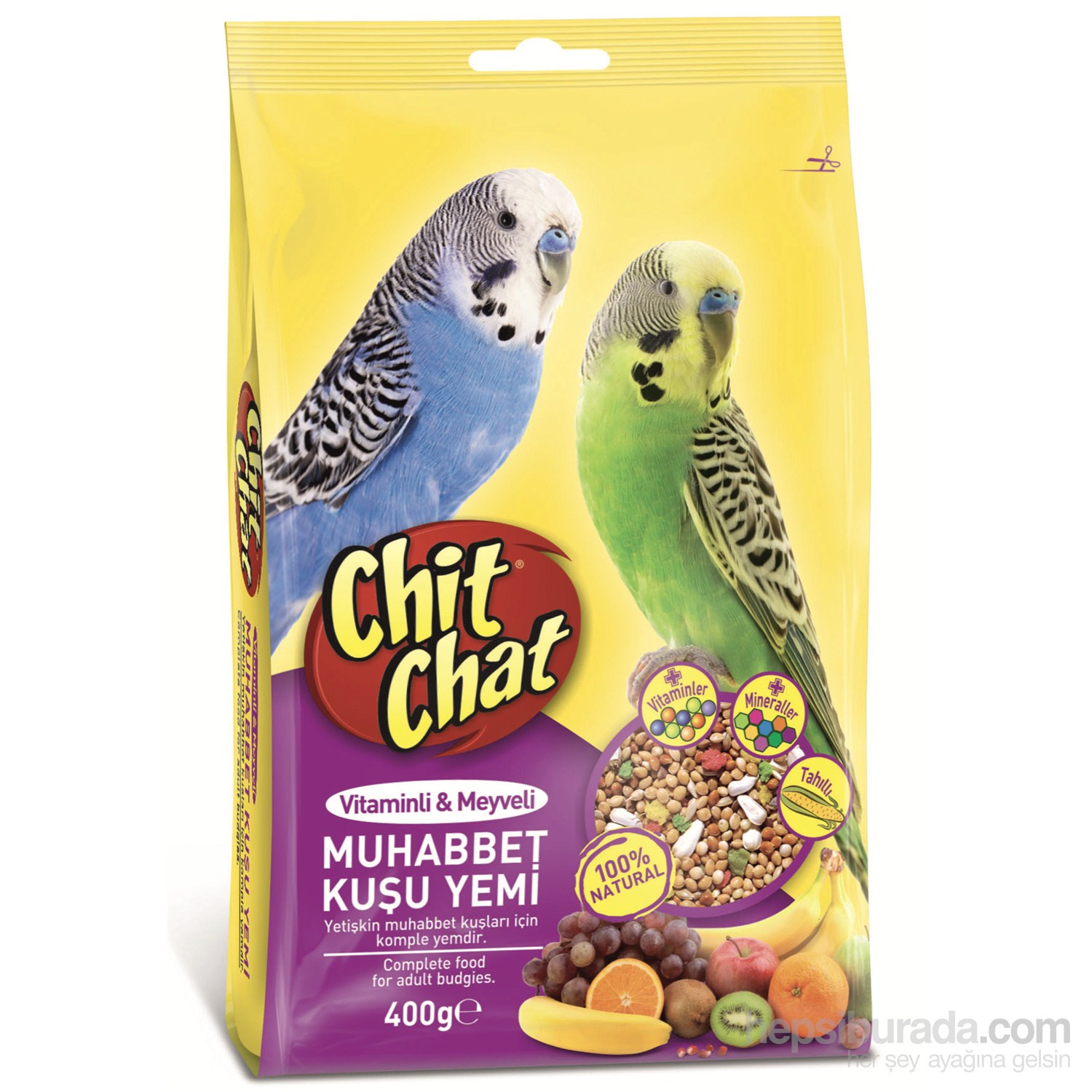 Chit Chat Muhabbet Kuşu Yemi Vitamin Meyveli 400 Gr