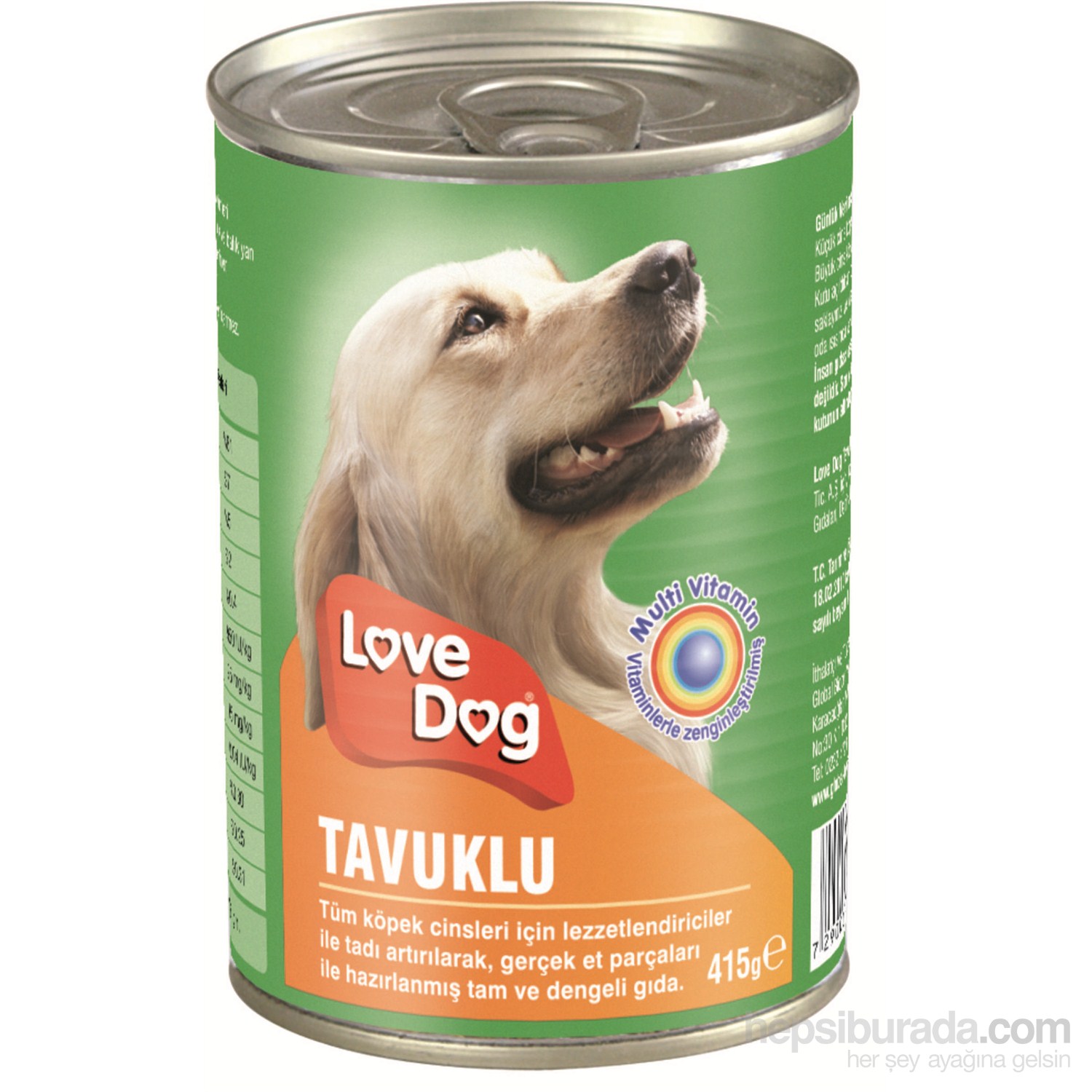 Love Dog Parça Tavuklu Köpek Konservesi 415Gr
