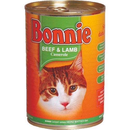Bonnie Kedi Konserve Biftek & Kuzu Parça Etli 385 gr