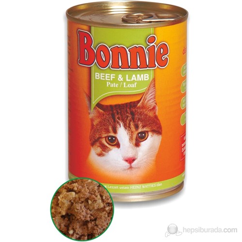 Bonnie Kedi Konserve Biftek & Kuzu Etli Püre (Ezme) 385 gr