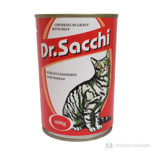 Dr.Sacchi Kedi Konserve Sığır Etli 400 gr kb