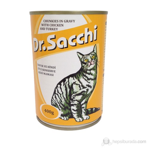 Dr.Sacchi Kedi Konserve Tavuk ve Hindi Etli 400 gr