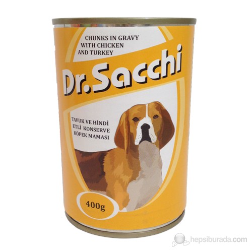Dr.Sacchi Köpek Konserve Tavuk ve Hindi Etli 400 gr kb