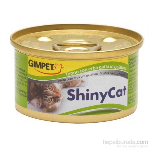 Gimpet Yeni Shinycat Öğünlük Konserve Kedi Maması-Ton balıklı Çimenli 70gr