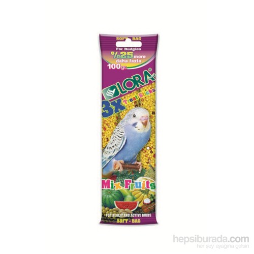Lora Muhabbet Kuşu Kraker 3'lü Soft Paket Mix Meyvalı 100 gr