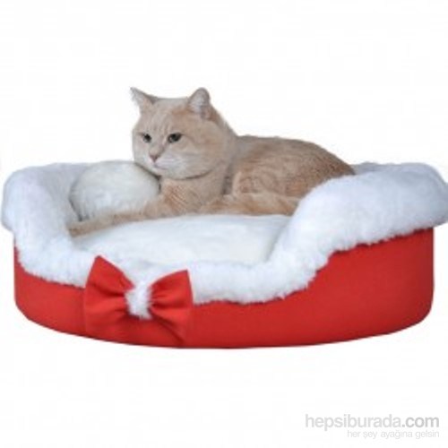 Bronza Rounded Kedi ve Köpek Yatağı 50x17 cm Kırmızı
