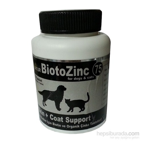Biotozinc Kedi Ve Köpek Deri Ve Tüy Sağlığıı İçin 75 Tablet