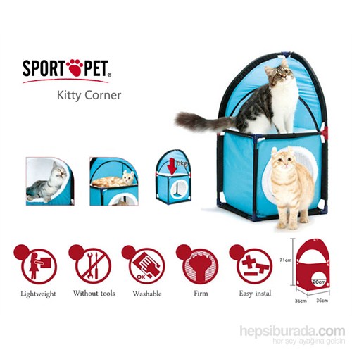 Sport Pet Designs Kitty Corner Platformlu Kedi Oyuncağı 71 Cm X 36 Cm X 36 Cm