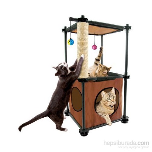Sport Pet Designs Kitty Citty Tower Kedi Platformlu Tırmalama Tahtalı Kedi Oyuncağı 45 Cm X 45 Cm X 82 Cm