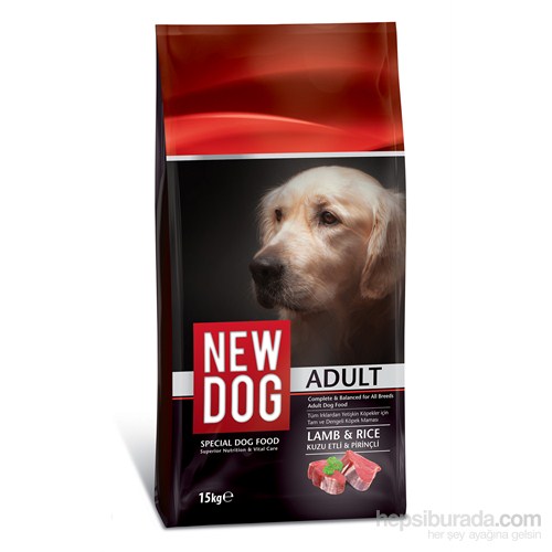 New Dog Kuzu Etli & Pirinçli Yetişkin Köpek Maması 15 Kg 54,89 TL