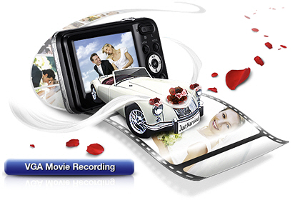 VGA kalitesinde video. Artık kompakt fotoğraf makinesinde