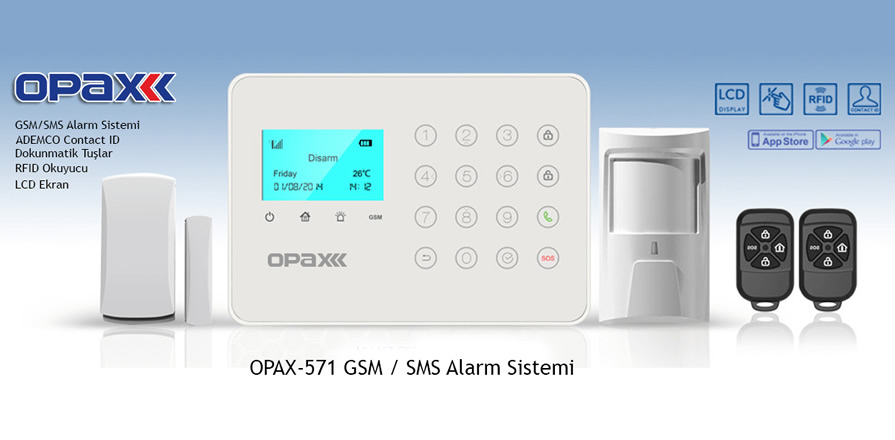 OPAX-571 Kablosuz, Dokunmatik GSM Alarm Paneli