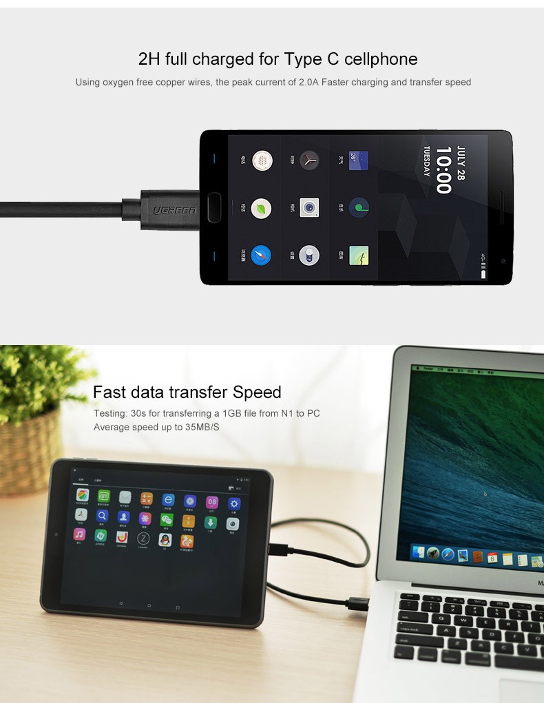 Type C USB C Kablo 5V2A 