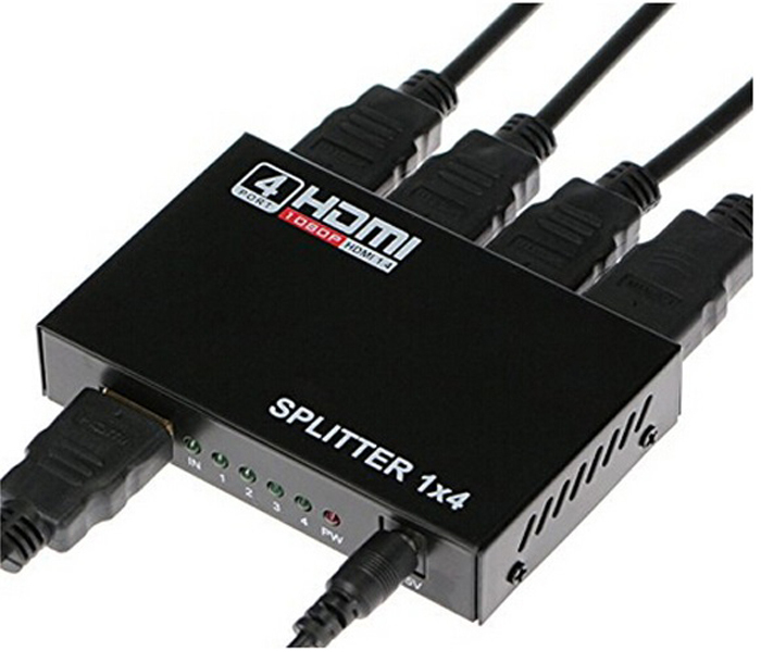 Full HD 1080P HDMI Splitter 1x4 Port HDMI Splitter 1 In 4 Out hdmi splitter Support 3D