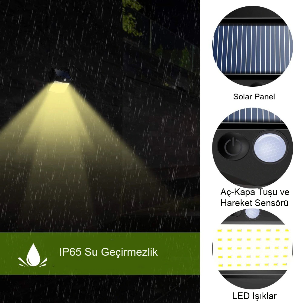 Triline Solar LED Güneş Enerjili Duvar Lambası 40 LED Fiyatı