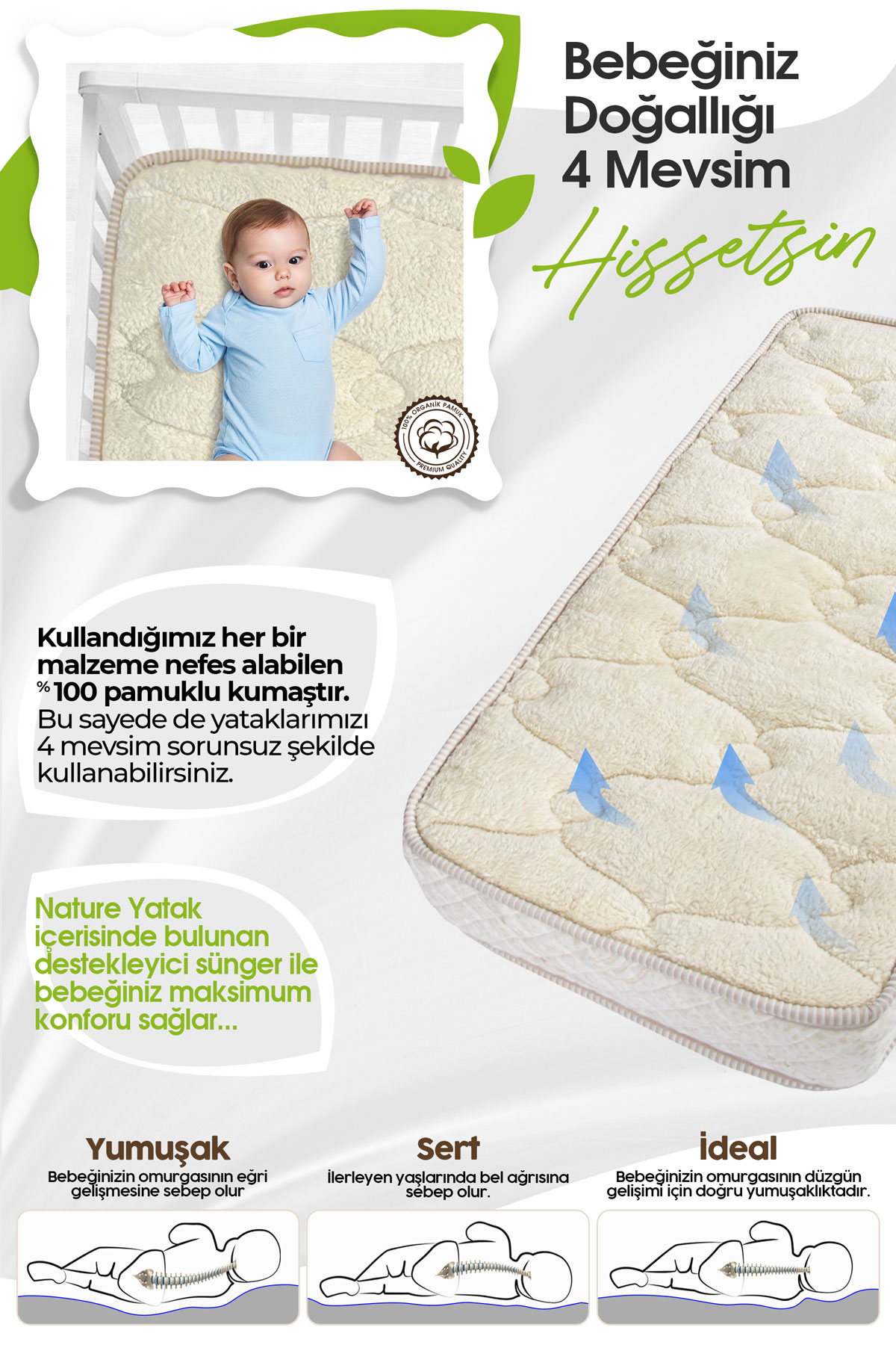 Kiwi 100 Organik Pamuk Akilli Sungerli Viskolu Bebek Fiyati