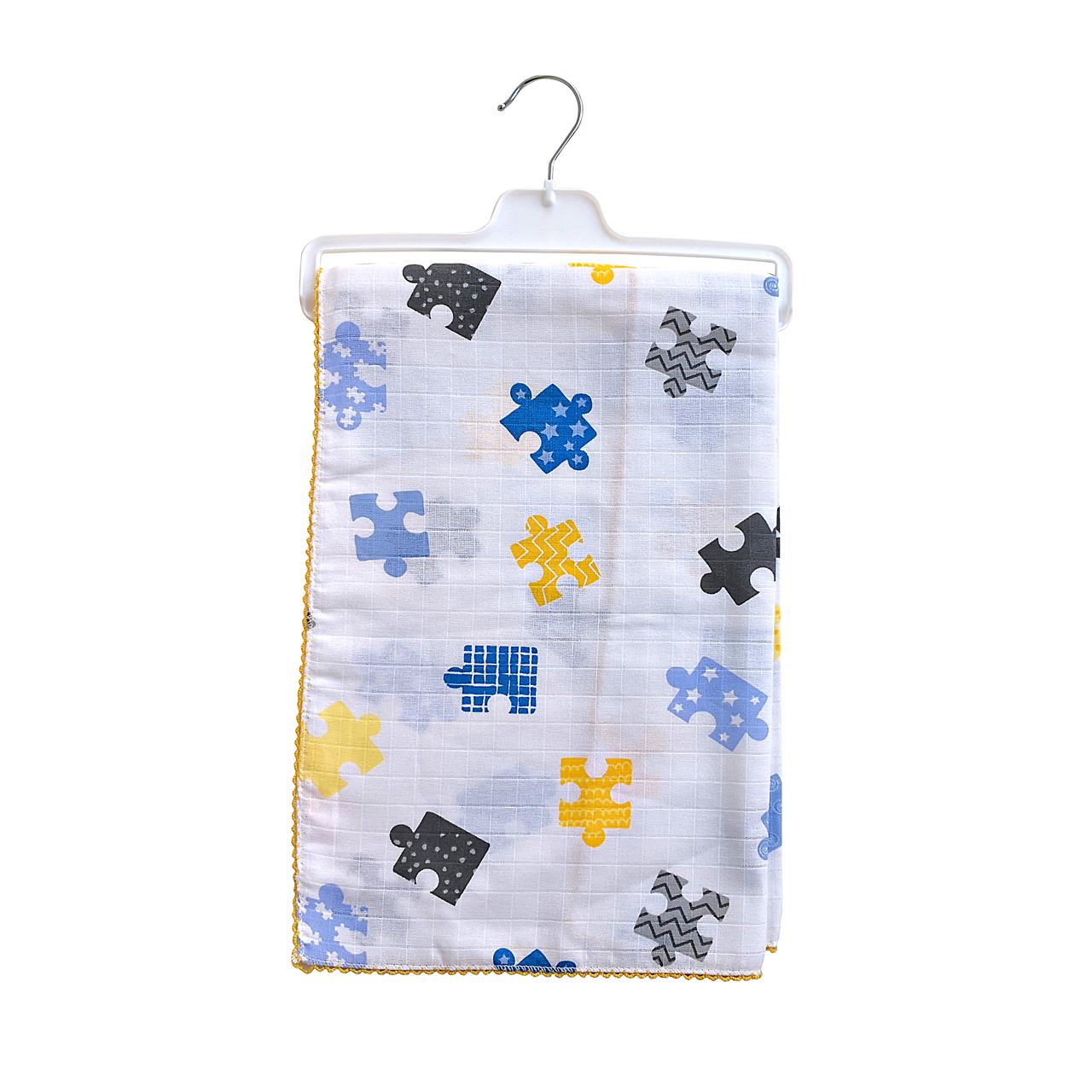 Sleepy Bebek Müslin Battaniye Müslin Örtü Puzzle Desenli Sleepy Bebek Müslin Battaniye Müslin Örtü Puzzle Desenli