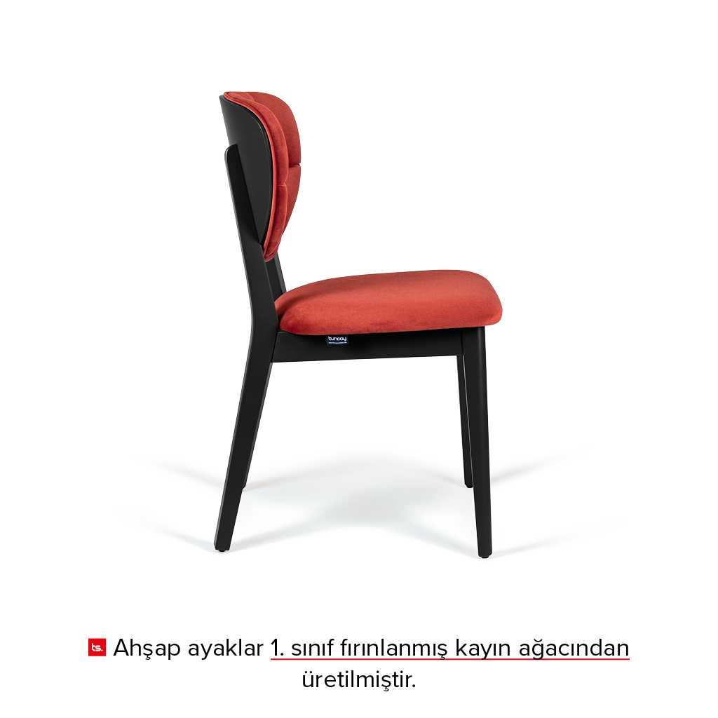 Tunçay Sandalye Hera Ahşap Sandalye Kiremit 2 Adet