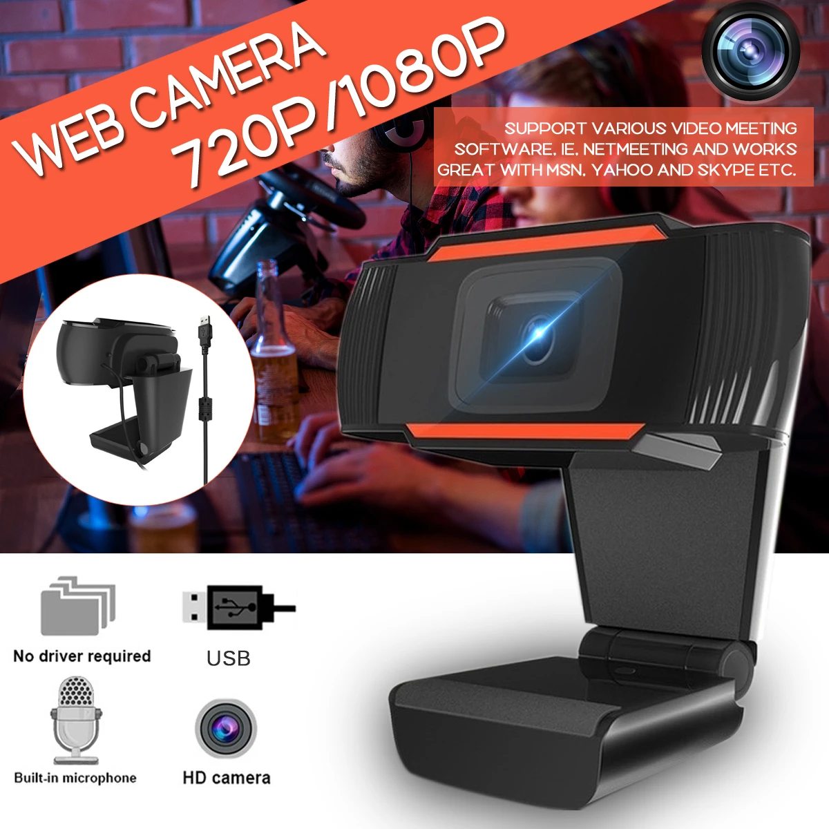 Insma 720P HD USB Webcam Otomatik Odaklama (Yurt Dışından) Fiyatı