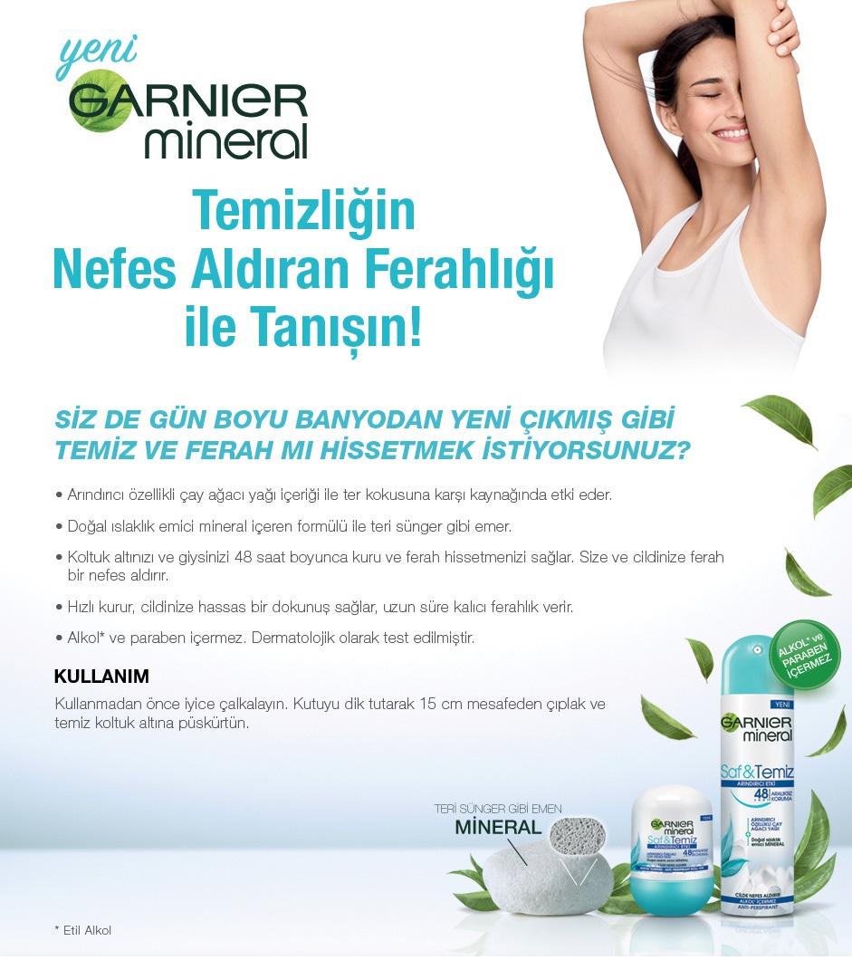 Garnier Mineral Saf&amp;Temiz Sprey Deodorant Fiyatı