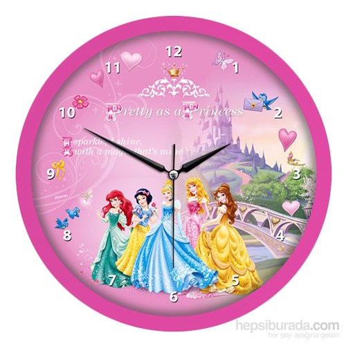 Disney Lisanslı Çocuk Odası Duvar Saati Prensesler