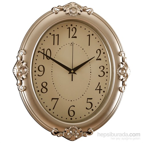 Zeon-Evx Saray Serisi Taşlı Duvar Saati Gümüş