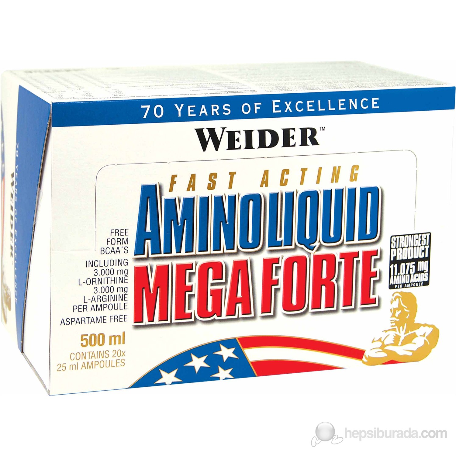 Weider Amino Liquid Mega Forte (13,900 mg/ampul - 20 ampul/kutu)