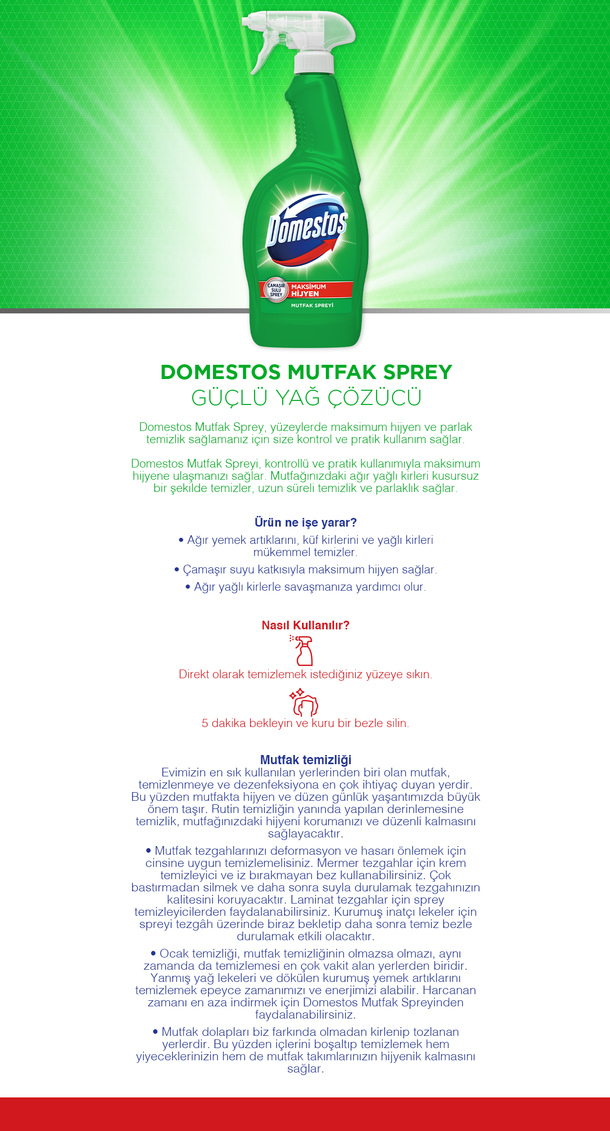 domestos hijyenik mutfak sprey maksimum hijyen 750 ml 1 adet fiyati