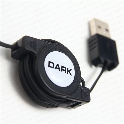 Dark USB 2.0 - Mini USB / Micro USB / 30Pin Apple 2'lü Makaralı Şarj ve Data Kablosu - DK-CB-3WAYCP