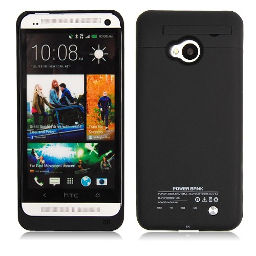 Microsonic HTC One M7 Şarjlı kılıf (3000mAh)  Siyah