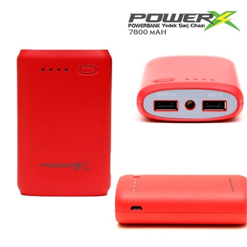 Codegen Powerx 7800 mAh Çift USB Kırmızı Taşınabilir Şarj Cihazı Powerbank X50-R