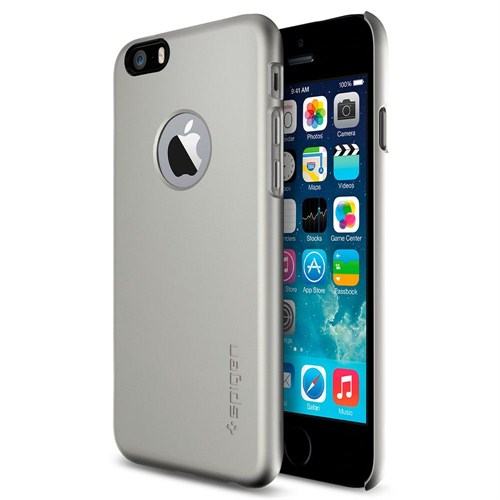 Spigen Sgp iPhone 6 Kılıf (4.7") Thin Fit A Series Satin Silver (PET) - SGP10942