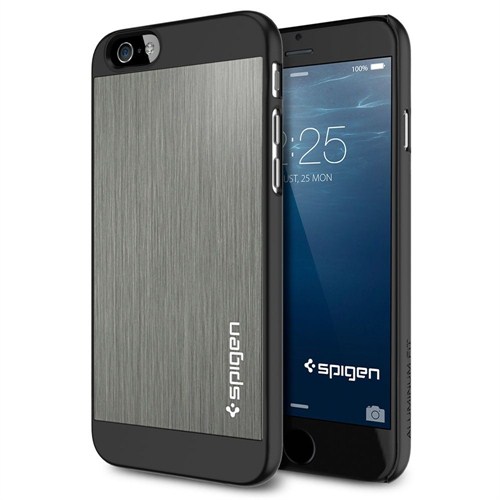 Spigen Sgp iPhone 6 Kılıf  (4.7") Aluminum Fit Space Gray - SGP10948