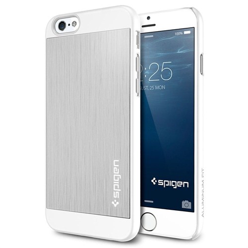 Spigen Sgp iPhone 6 Kılıf  (4.7") Aluminum Fit Satin Silver - SGP10947