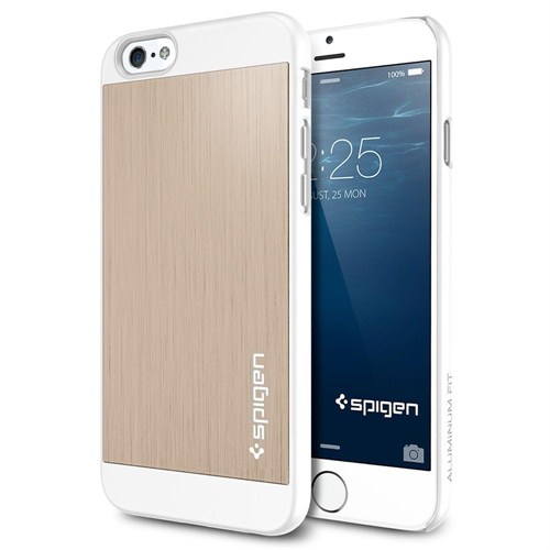 Spigen Sgp iPhone 6 Kılıf  (4.7") Aluminum Fit Champagne Gold Kılıf - SGP10945